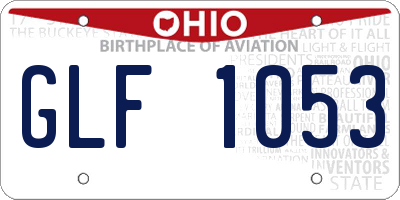 OH license plate GLF1053