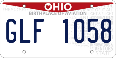 OH license plate GLF1058