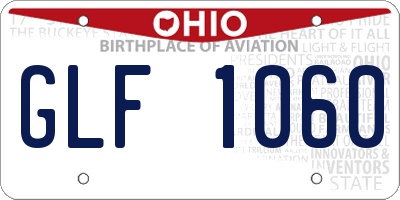 OH license plate GLF1060