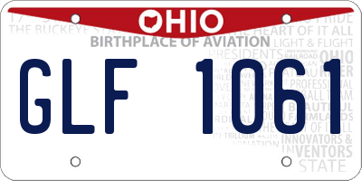 OH license plate GLF1061