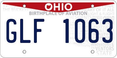 OH license plate GLF1063