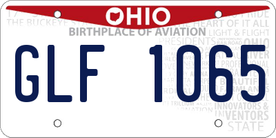 OH license plate GLF1065