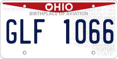 OH license plate GLF1066