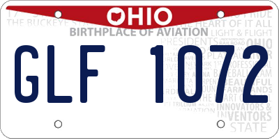 OH license plate GLF1072