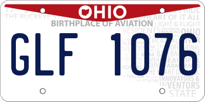 OH license plate GLF1076