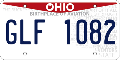 OH license plate GLF1082