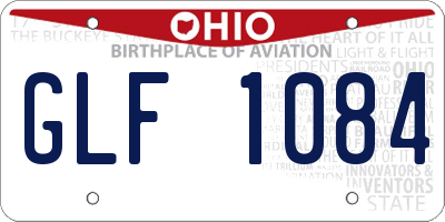 OH license plate GLF1084