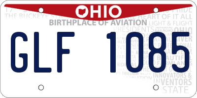 OH license plate GLF1085