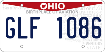OH license plate GLF1086