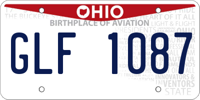 OH license plate GLF1087