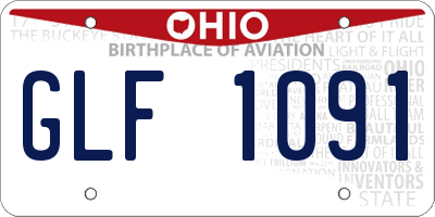 OH license plate GLF1091