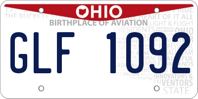 OH license plate GLF1092