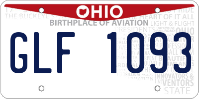 OH license plate GLF1093