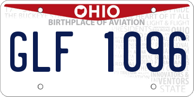 OH license plate GLF1096