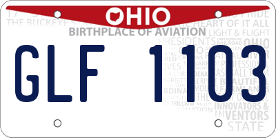 OH license plate GLF1103