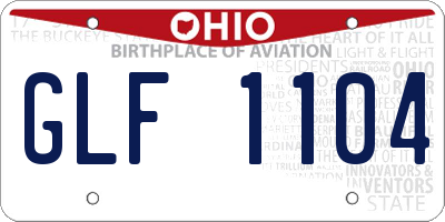 OH license plate GLF1104