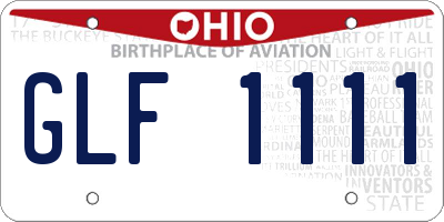 OH license plate GLF1111