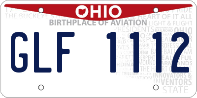 OH license plate GLF1112