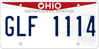 OH license plate GLF1114