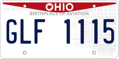OH license plate GLF1115