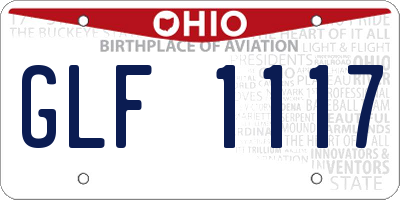 OH license plate GLF1117