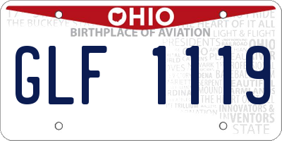 OH license plate GLF1119