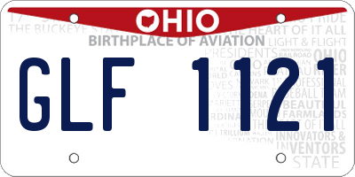 OH license plate GLF1121
