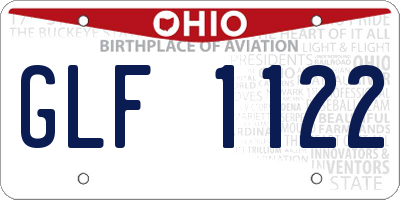 OH license plate GLF1122