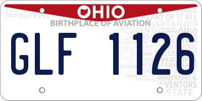 OH license plate GLF1126