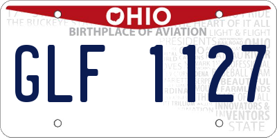 OH license plate GLF1127