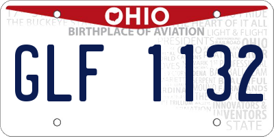 OH license plate GLF1132