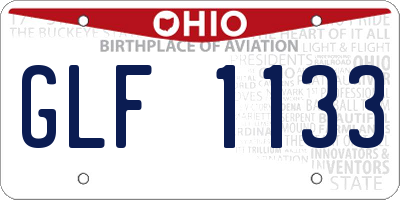 OH license plate GLF1133