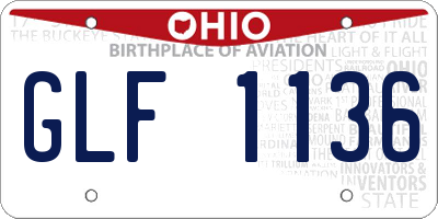 OH license plate GLF1136