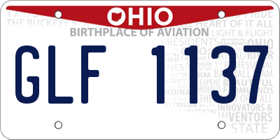 OH license plate GLF1137