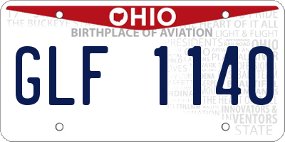 OH license plate GLF1140