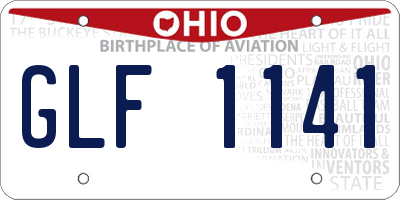 OH license plate GLF1141