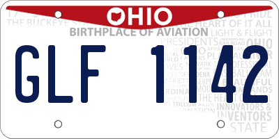 OH license plate GLF1142
