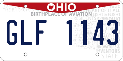 OH license plate GLF1143