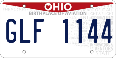 OH license plate GLF1144