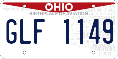 OH license plate GLF1149
