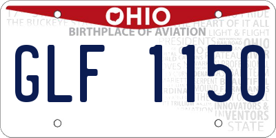 OH license plate GLF1150