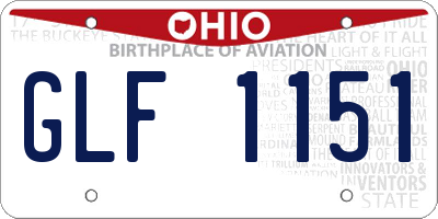 OH license plate GLF1151