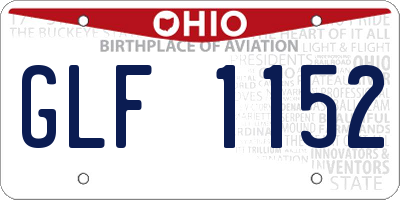 OH license plate GLF1152