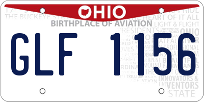OH license plate GLF1156