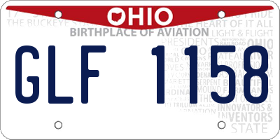 OH license plate GLF1158