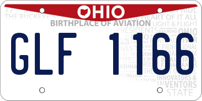 OH license plate GLF1166
