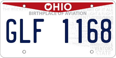 OH license plate GLF1168