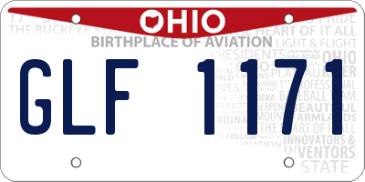 OH license plate GLF1171