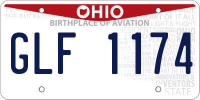 OH license plate GLF1174