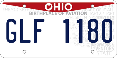 OH license plate GLF1180